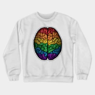 Large LGBTQ Pride Rainbow Brain Vector Crewneck Sweatshirt